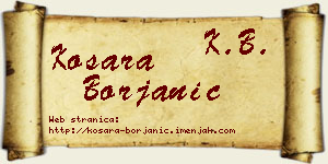 Kosara Borjanić vizit kartica